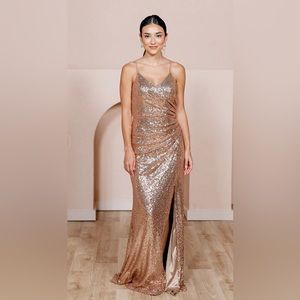 Revelry Rose Gold Rory Sequin Dress Size 8